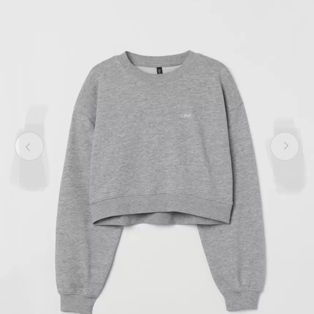 H&M Women’s Gray cropped sweatshirt-size XS
